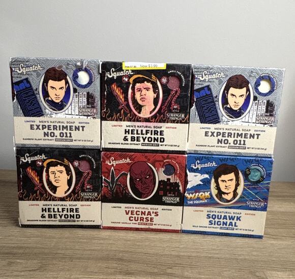 Squatch Other - Squatch Stranger Things Men’s Soap Lot of 6 Packs Bundle 5 oz